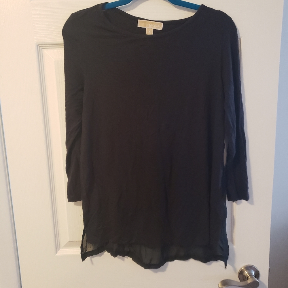 Michael kors sheer back quarter sleeved shirt.